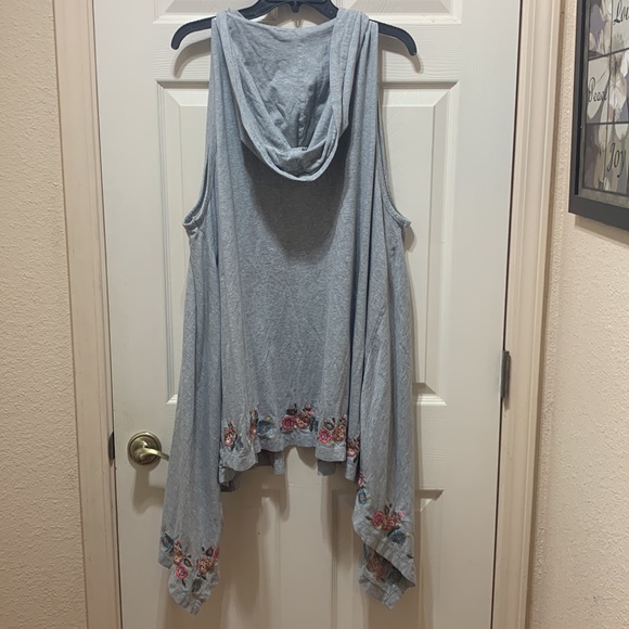 Johnny Was JW Los Angeles Joy Love Light hooded high low cardigan size 1X - Picture 5 of 10